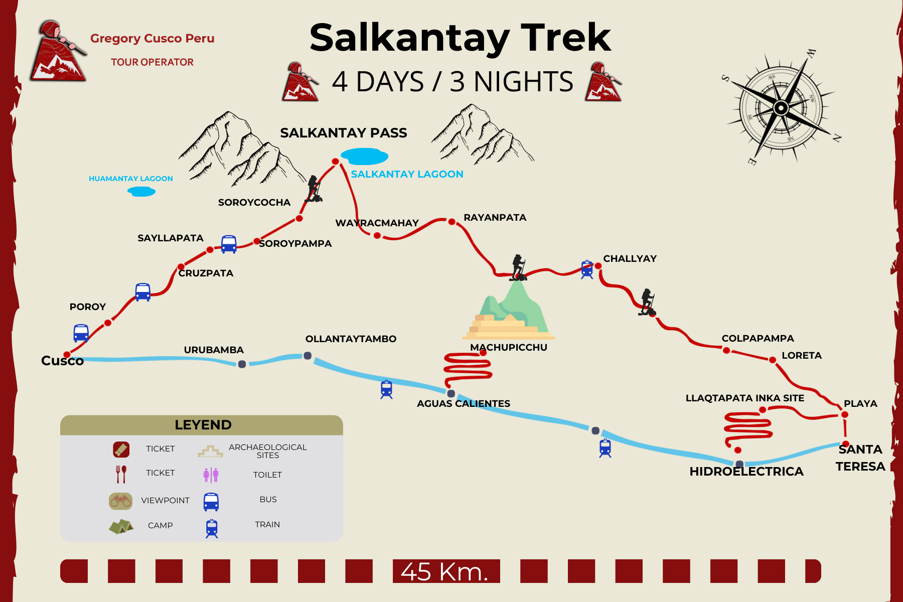 mapa salkantay 4 dias